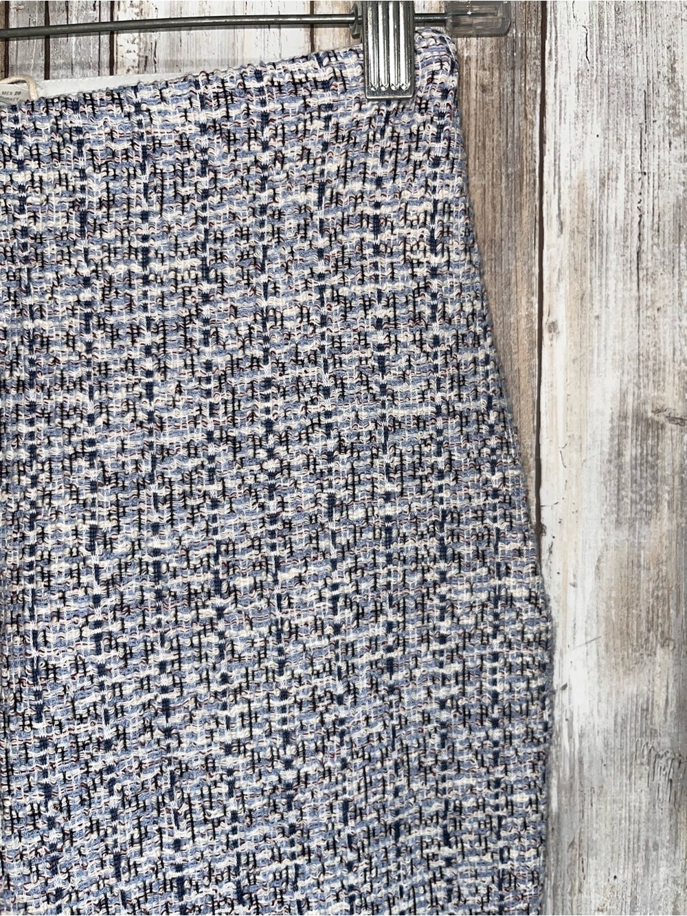 Zara Blue Tweed Boucle High Rise Flare Pants Trousers Size S NWT - Picture 2 of 6